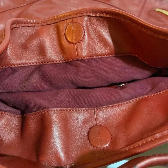 Rachel Zoe red leather tote handbag